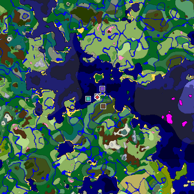 Predicted biome map of Java 1.20 seed 2820536138607083661 around estimated spawn