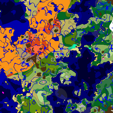 Predicted biome map of Java 1.20 seed -8503633957272468315 around estimated spawn