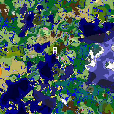 Predicted biome map of Java 1.20 seed 8897502631801535191 around estimated spawn