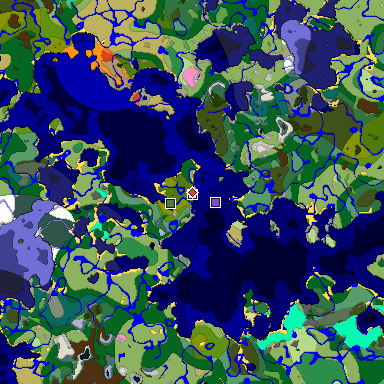 Predicted biome map of Java 1.20 seed -7822856180574438758 around estimated spawn