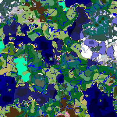 Predicted biome map of Java 1.20 seed 2177533024319846078 around estimated spawn