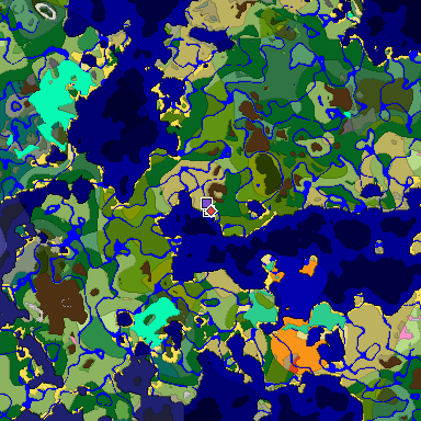 Predicted biome map of Java 1.20 seed -9123808268319896667 around estimated spawn