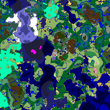 Predicted biome map of Java 1.20 seed 2976369839768181419 around estimated spawn