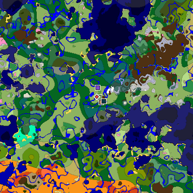 Predicted biome map of Java 1.20 seed 654049151368822236 around estimated spawn