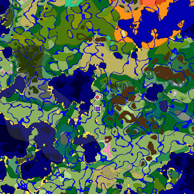Predicted biome map of Java 1.20 seed -7329901950169974079 around estimated spawn