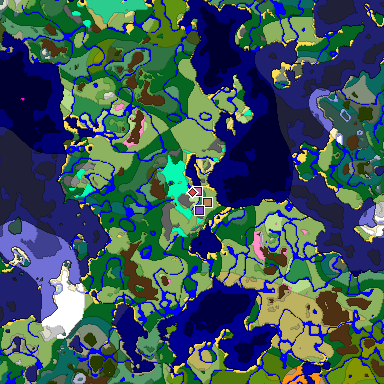 Predicted biome map of Java 1.20 seed -4728111430771105024 around estimated spawn