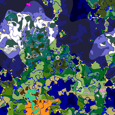Predicted biome map of Java 1.20 seed -8905807357068098112 around estimated spawn