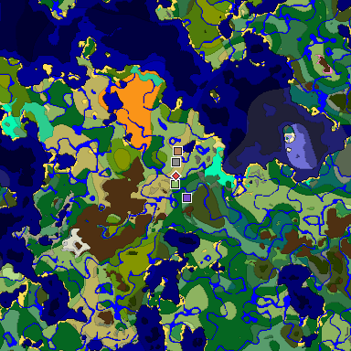 Predicted biome map of Java 1.20 seed -6343248557440091132 around estimated spawn