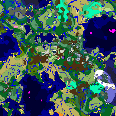 Predicted biome map of Java 1.20 seed 5737793780289819039 around estimated spawn