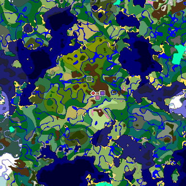 Predicted biome map of Java 1.20 seed 6200877291593816943 around estimated spawn