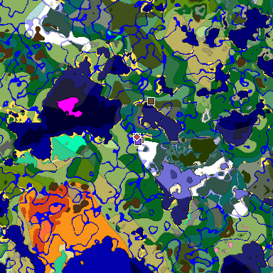 Predicted biome map of Java 1.20 seed 6788944561309996156 around estimated spawn