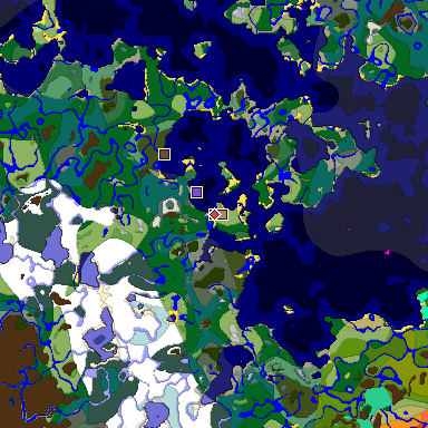 Predicted biome map of Java 1.20 seed 4372805457764263160 around estimated spawn