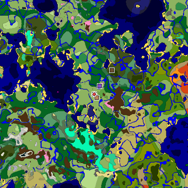 Predicted biome map of Java 1.20 seed 6021225011352900143 around estimated spawn