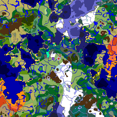 Predicted biome map of Java 1.20 seed -6125904419169410663 around estimated spawn