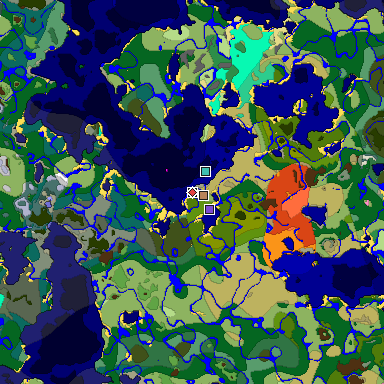Predicted biome map of Java 1.20 seed -8792725941050998673 around estimated spawn