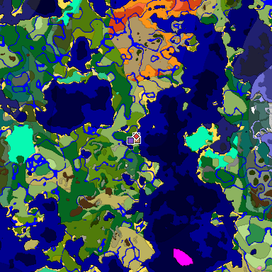 Predicted biome map of Java 1.20 seed -5475861757158173525 around estimated spawn