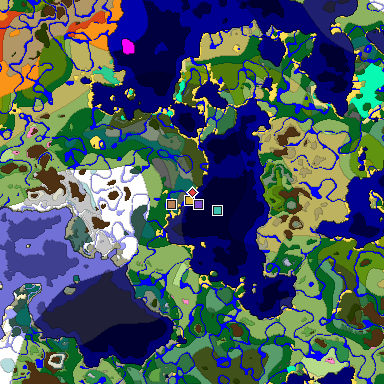 Predicted biome map of Java 1.20 seed 6339142736271459329 around estimated spawn