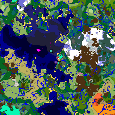 Predicted biome map of Java 1.20 seed 4565939484777920898 around estimated spawn