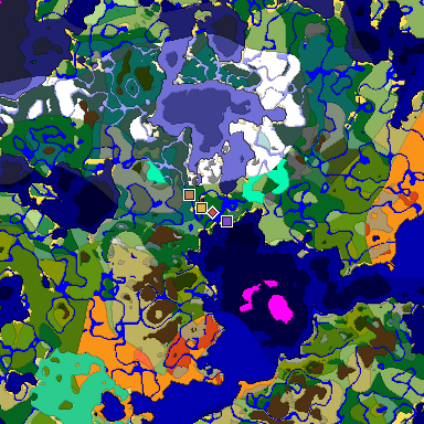Predicted biome map of Java 1.20 seed -979278502339896238 around estimated spawn