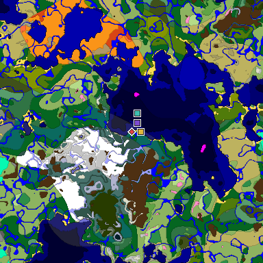 Predicted biome map of Java 1.20 seed -177140021177706984 around estimated spawn