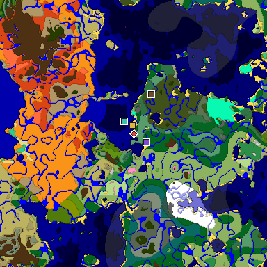 Predicted biome map of Java 1.20 seed 4580971518297856491 around estimated spawn