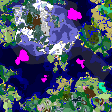Predicted biome map of Java 1.20 seed 144528206750809640 around estimated spawn