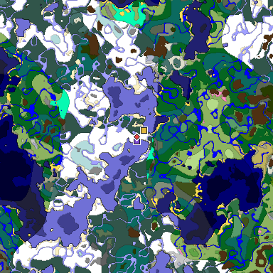 Predicted biome map of Java 1.20 seed 8152486076821375545 around estimated spawn