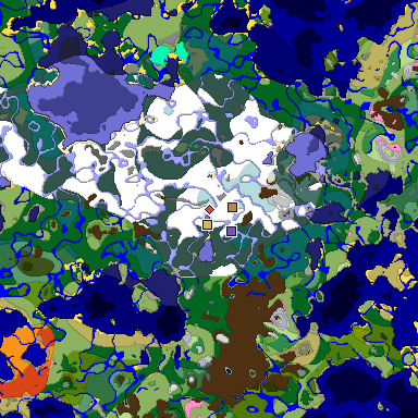 Predicted biome map of Java 1.20 seed 7270536360521912347 around estimated spawn