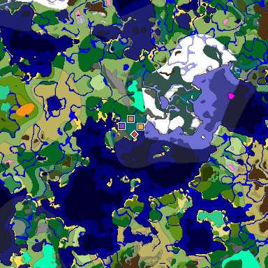 Predicted biome map of Java 1.20 seed -115176495464472226 around estimated spawn