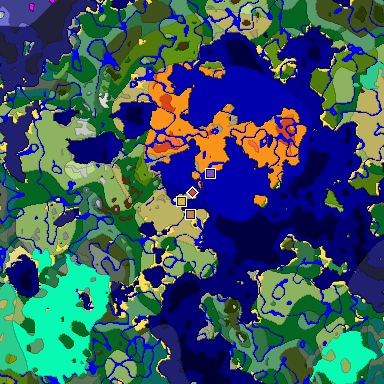 Predicted biome map of Java 1.20 seed 5549021700672858247 around estimated spawn
