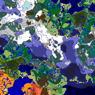 Predicted biome map of Java 1.20 seed 8818361284803620269 around estimated spawn