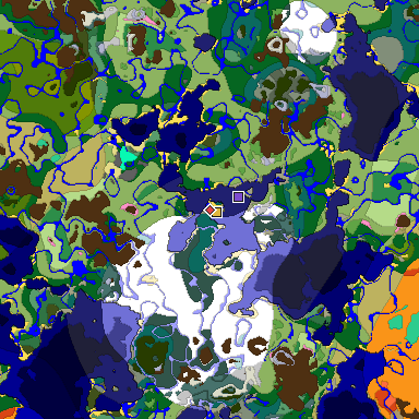 Predicted biome map of Java 1.20 seed -609424623092605129 around estimated spawn