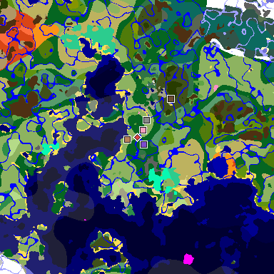 Map of Minecraft seed 3441062340097246809 around spawn