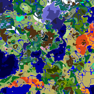 Map of Minecraft seed 1830857304859439142 around spawn
