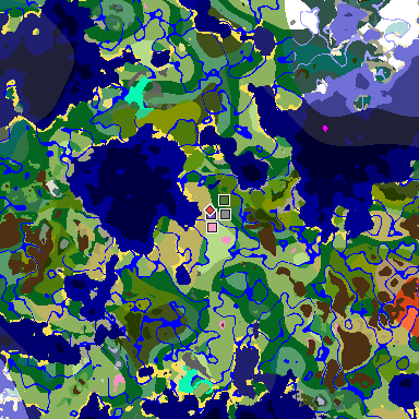 Map of Minecraft seed -4253753054468498296 around spawn