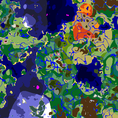Map of Minecraft seed 1010574033641875674 around spawn