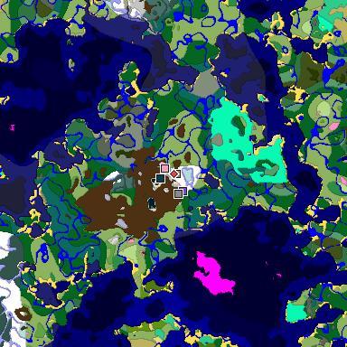 Predicted biome map of Java 1.20 seed -1428731097103648730 around estimated spawn