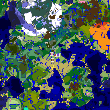 Predicted biome map of Java 1.20 seed 4960852970073743568 around estimated spawn