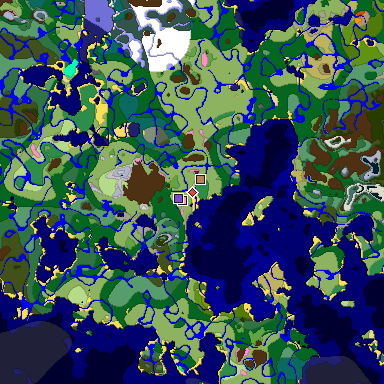 Predicted biome map of Java 1.20 seed 7238506835502866783 around estimated spawn