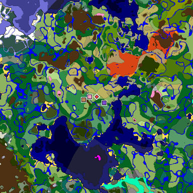 Predicted biome map of Java 1.20 seed -9090024866032196101 around estimated spawn