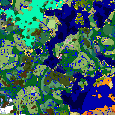 Predicted biome map of Java 1.20 seed 7988514204448505132 around estimated spawn