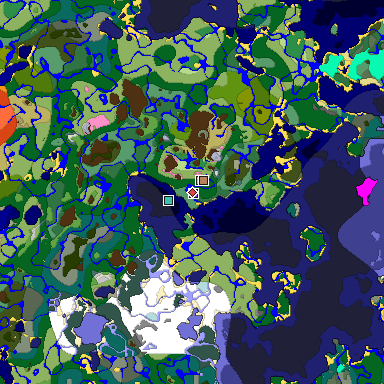 Predicted biome map of Java 1.20 seed -2902234548696995830 around estimated spawn