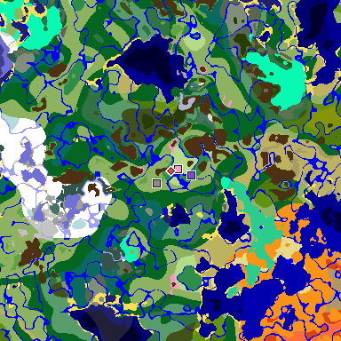 Map of Minecraft seed 8004839131205779828 around spawn
