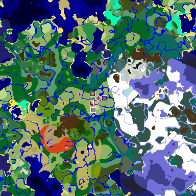 Map of Minecraft seed -4288430530116235744 around spawn