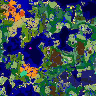 Predicted biome map of Java 1.20 seed 7482869957855972422 around estimated spawn