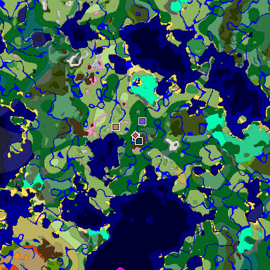 Predicted biome map of Java 1.20 seed 5655098175318099808 around estimated spawn