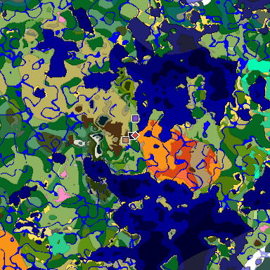 Predicted biome map of Java 1.20 seed -1577542247484197273 around estimated spawn