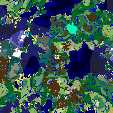 Predicted biome map of Java 1.20 seed 8800815213836864284 around estimated spawn
