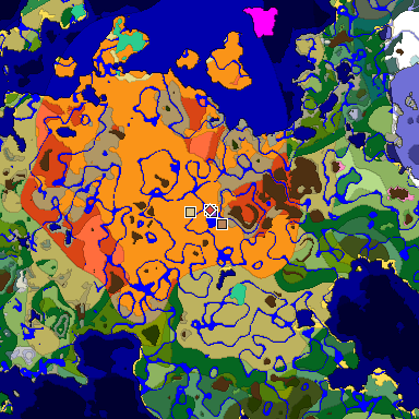 Predicted biome map of Java 1.20 seed 2378478342680480508 around estimated spawn