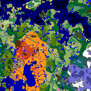 Predicted biome map of Java 1.20 seed -1780523604564353805 around estimated spawn